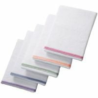 1000匁スレン染めカラーヘム付き業務用白バスタオル