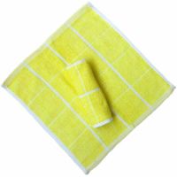 70匁ベトナム製業務用8×8格子おしぼり（イエロー）