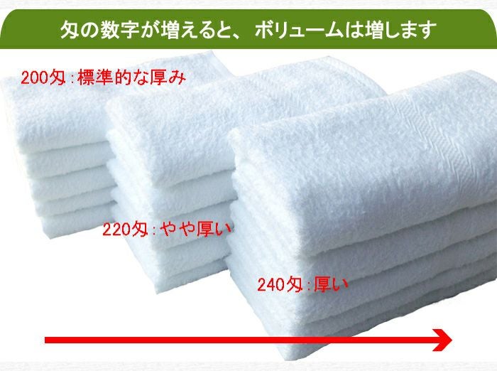 220匁国産泉州ソフト白タオル【総パイル】：12枚組|業務用タオル専門店