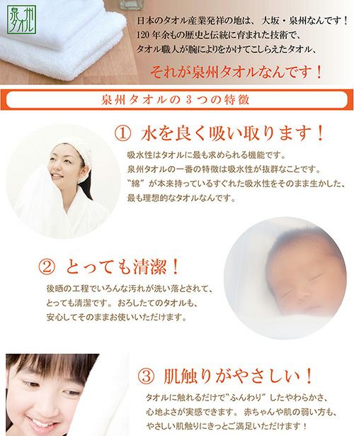 のし付きタオル 240匁国産泉州ソフト白タオル総パイル：600枚組|業務用