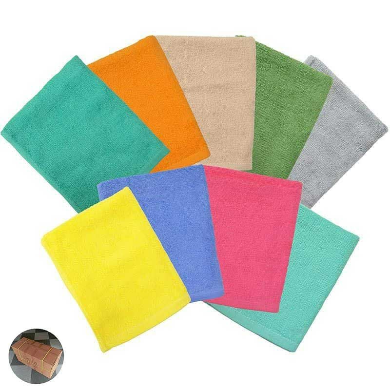 200匁 32番手双糸 スレン染め業務用フェイスタオル（中色）：300枚組