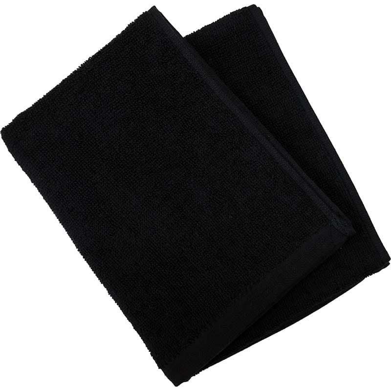 200匁 32番手双糸 スレン染め業務用フェイスタオル（黒）：60枚組|業務