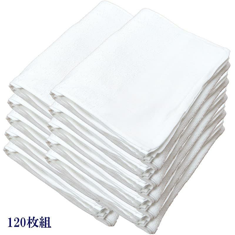 120匁ベトナム製シリンダー白タオル【平地付き】：120枚組
