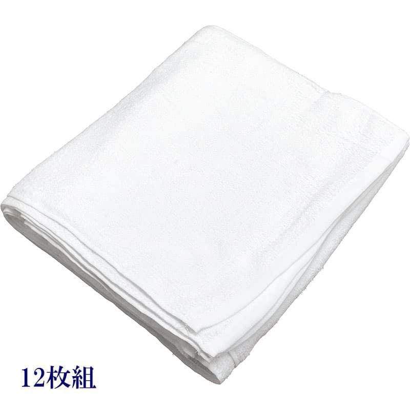 240匁ベトナム製シリンダー白タオル【総パイル】：12枚組