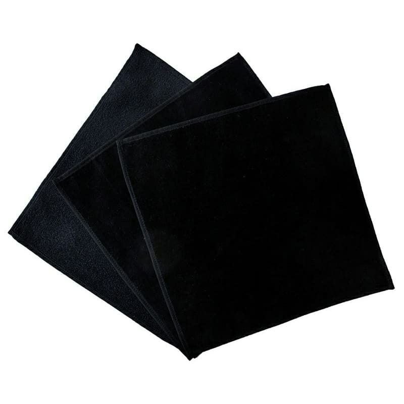 25cm日本製シャーリングタオルハンカチ（黒）：10枚組|業務用タオル