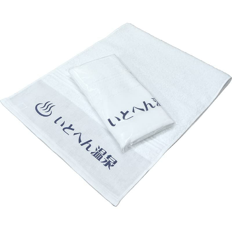 名入れ温泉タオル 200匁国産泉州ソフト白タオル平地付き：120枚組|業務