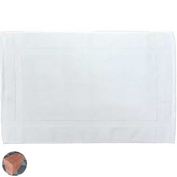 650匁落ちボーダーバスマット（白色）