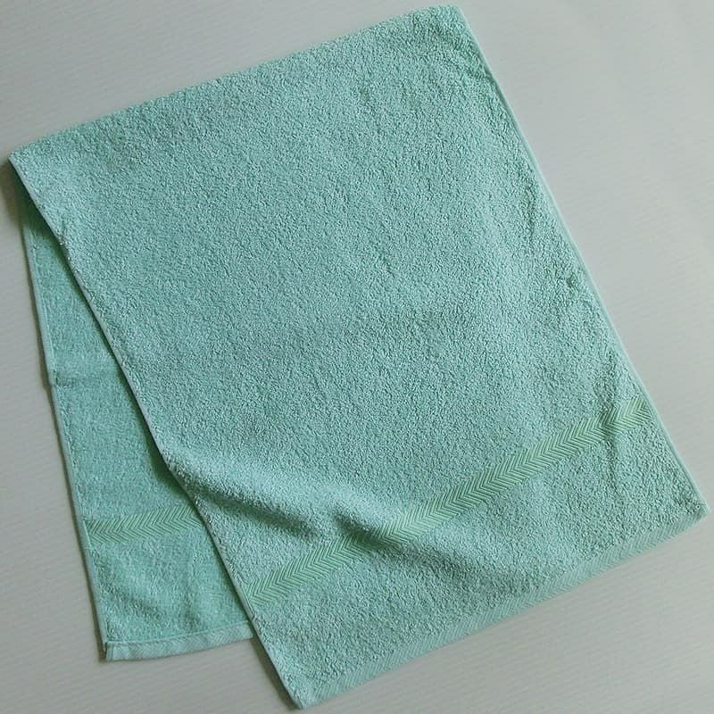 国産コーマ糸カラーフェイスタオル色：アイスグリーン