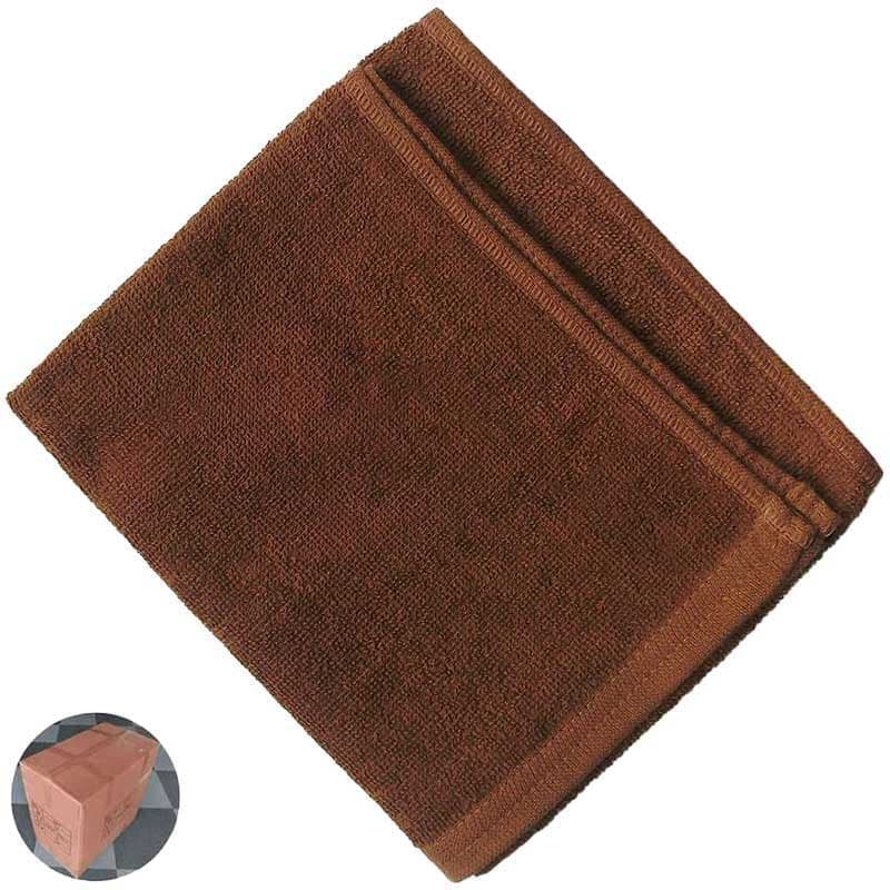 300匁レピア織業務用スレン染めフェイスタオル（ダークブラウン）